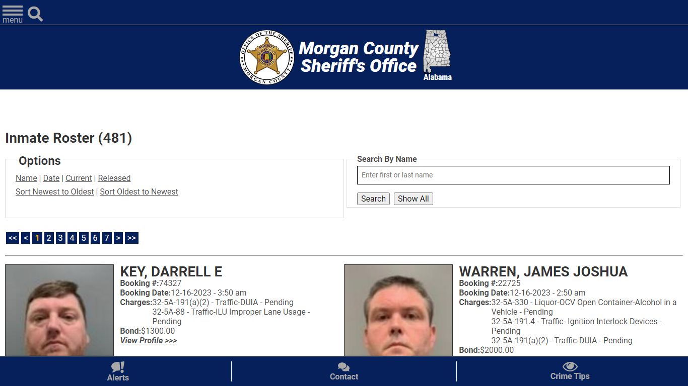Inmate Roster (482) - Morgan County Sheriff, Alabama