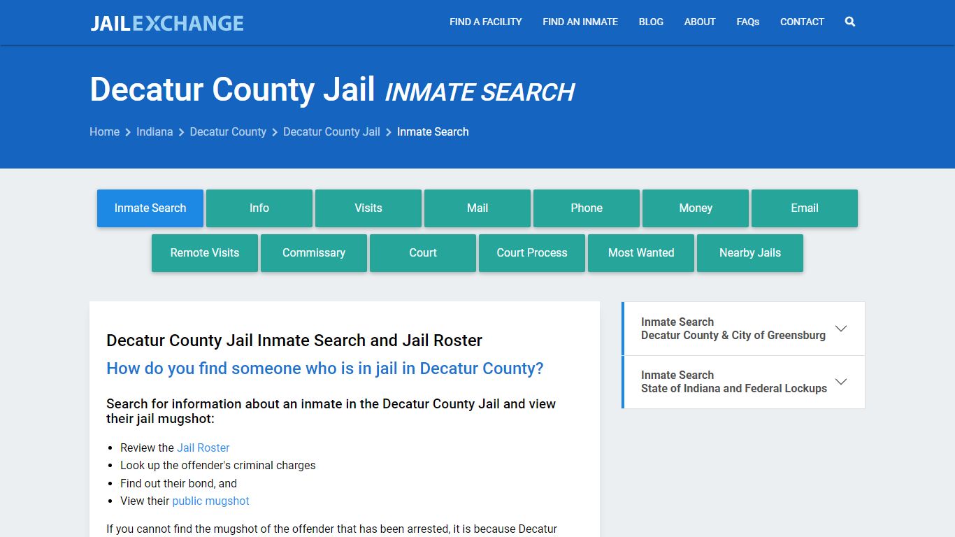 Inmate Search: Roster & Mugshots - Decatur County Jail, IN